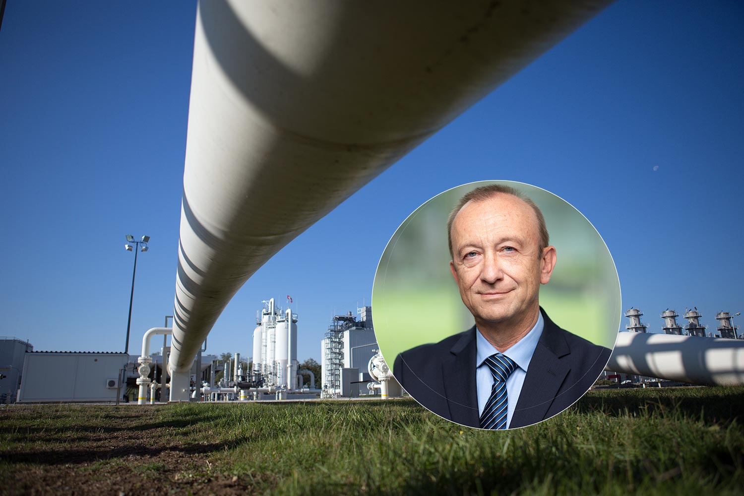 Dr. Harald Stindl, Portrait vor Gas-Infrastruktur