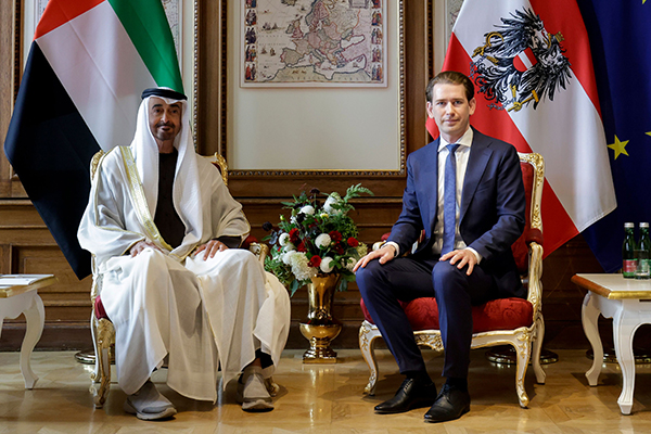 Abu Dhabi-Kronprinz Scheich Mohammed bin Zayed al-Nahyan und Bundeskanzler Sebastian Kurz 